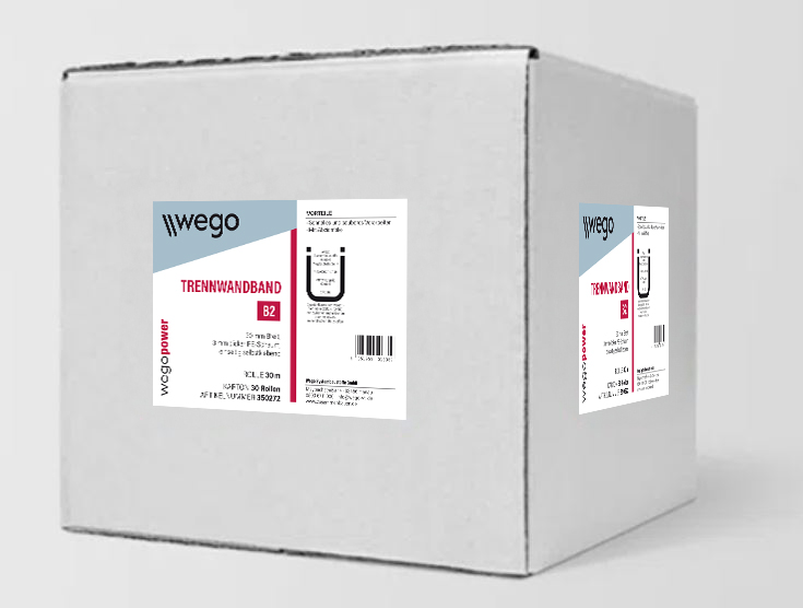 WEGO POWER TRENNWANDBAND B2 3 X 95 MM 30 M/ROLLE, ANTHRAZIT, EINSEITIG SK 10 ROLLEN/KARTON