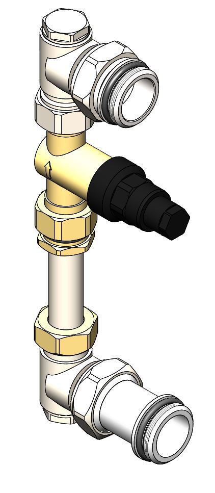 WEGO KLIMA-FLOOR BYPASS-SET MIT AUTOM. ÜBERSTRÖMVENTIL DIFFERNZDRUCKAUSGLEICH