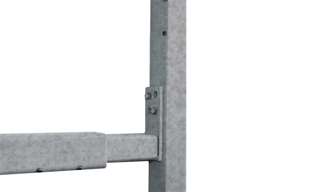WEGO POWER TELESKOPSTURZ  50 X 50 X 4 TELESKOPIERBARER BEREICH: 1010 - 1250 MM VERZ. STAHL, C5 HIGH DIN EN 14713-1 & 2