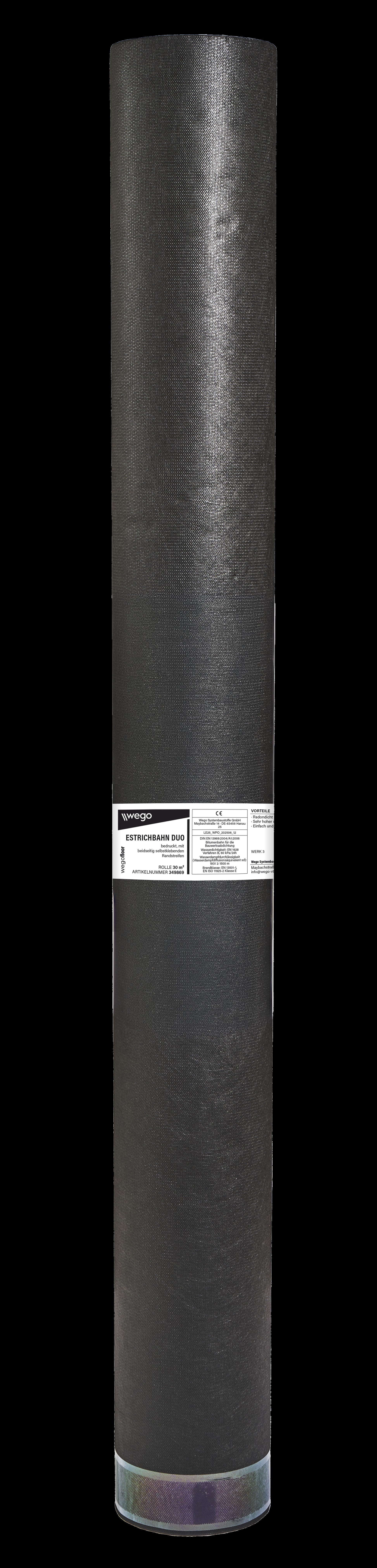 WEGO FLOOR ESTRICHBAHN DUO, 1 X 30 M BEIDSEITIG SELBSTKLEBENDE RANDSTREIFEN BEDRUCKT, SD-WERT > 1.500 M, WERK 3