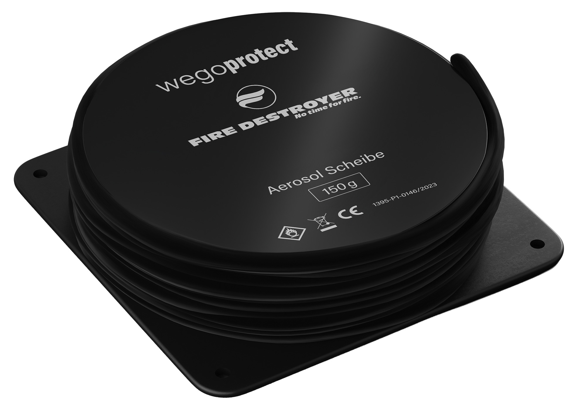 WEGO PROTECT FIRE DESTROYER SCHEIBE 150 G, LÖSCHVOL. 1,5 M3, 10 M ZÜNDSCHNUR 120 X 120 X 55 MM, LOCHABSTAND 100 MM