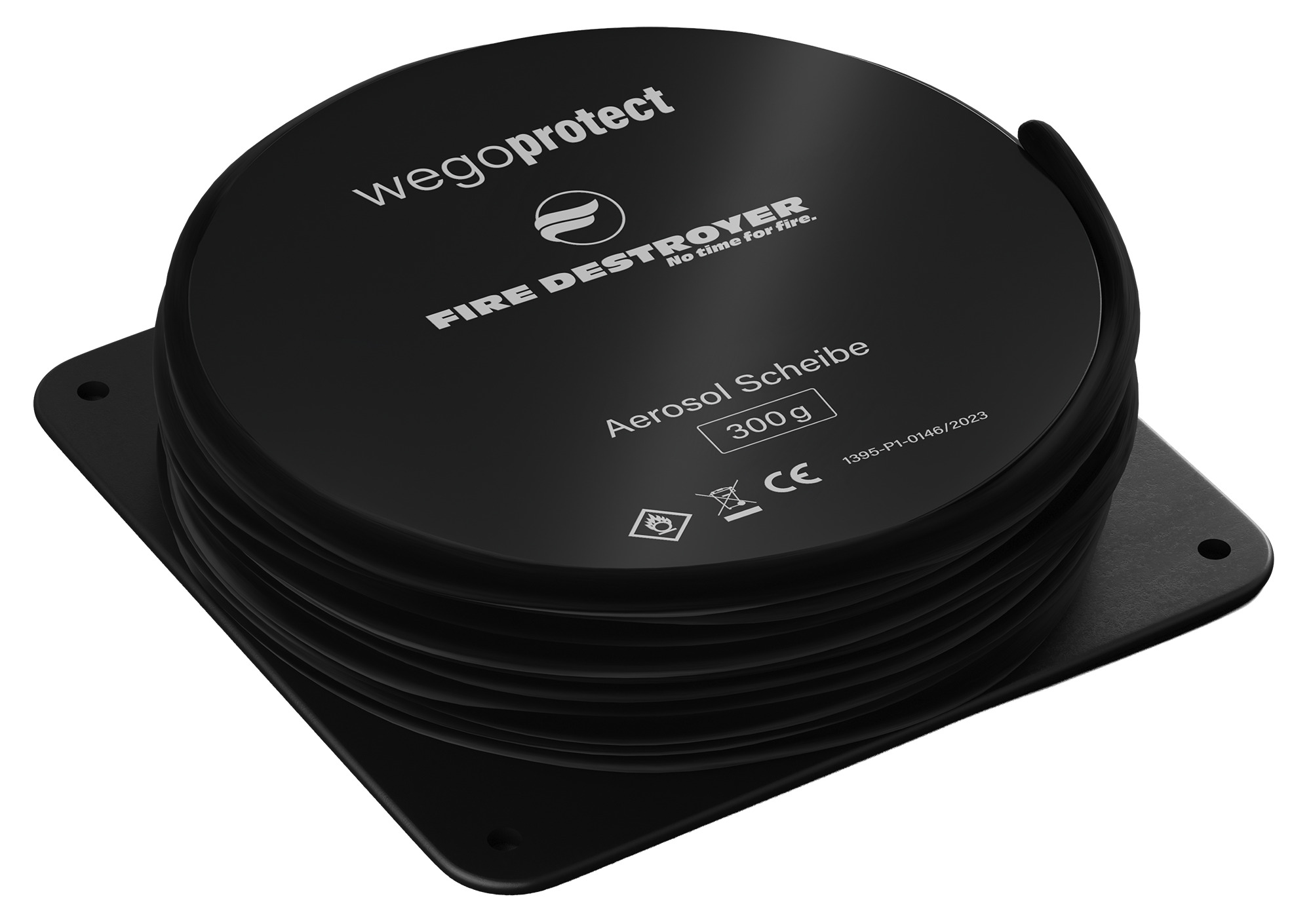 WEGO PROTECT FIRE DESTROYER SCHEIBE 300 G, LÖSCHVOL. 3 M3, 10 M ZÜNDSCHNUR 120 X 120 X 55 MM, LOCHABSTAND 100 MM