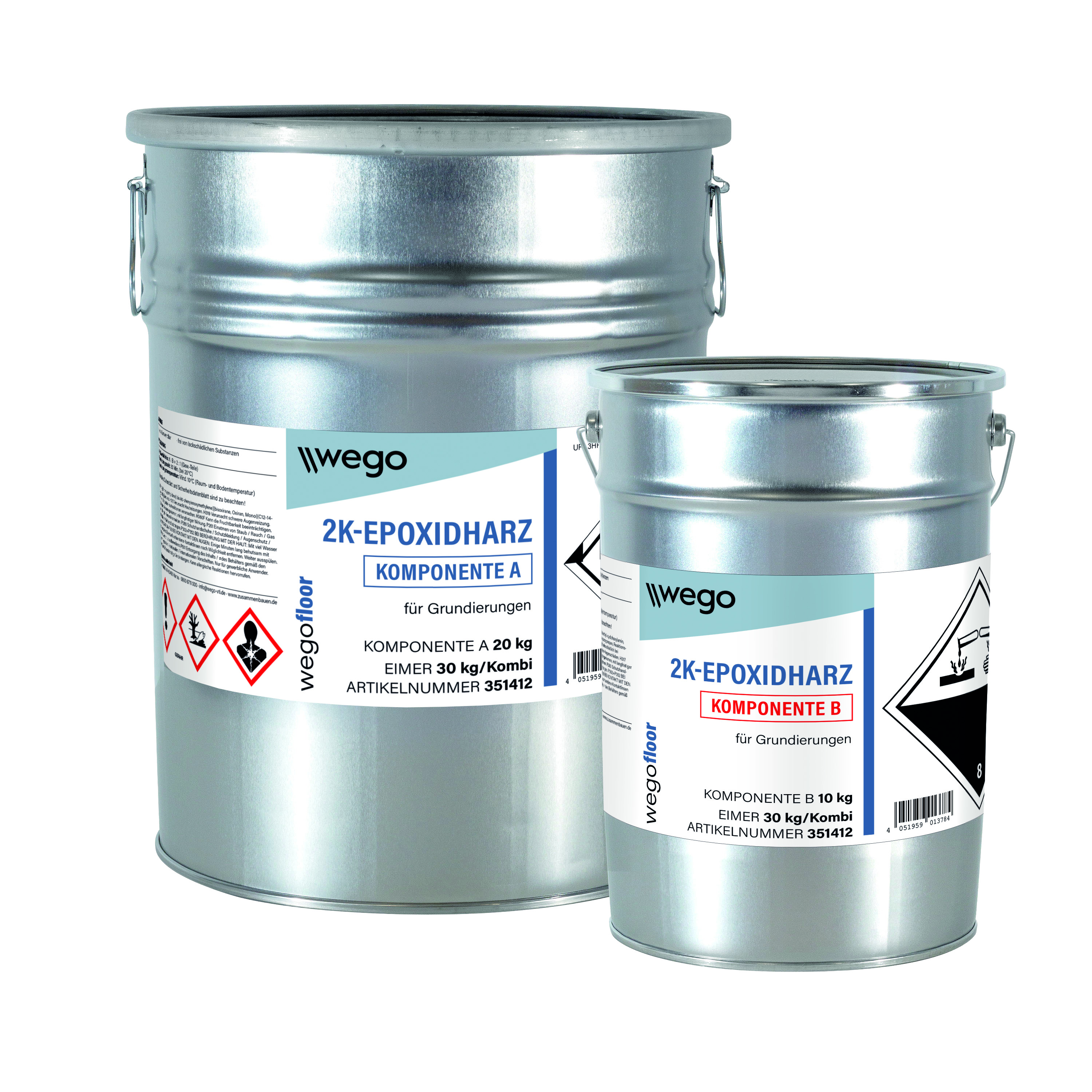 WEGO FLOOR 2K-EPOXIDHARZ 30 KG/KOMBI-EIMER, FÜR GRUNDIERUNGEN KOMPONENTE (A = 20 KG / B = 10 KG)